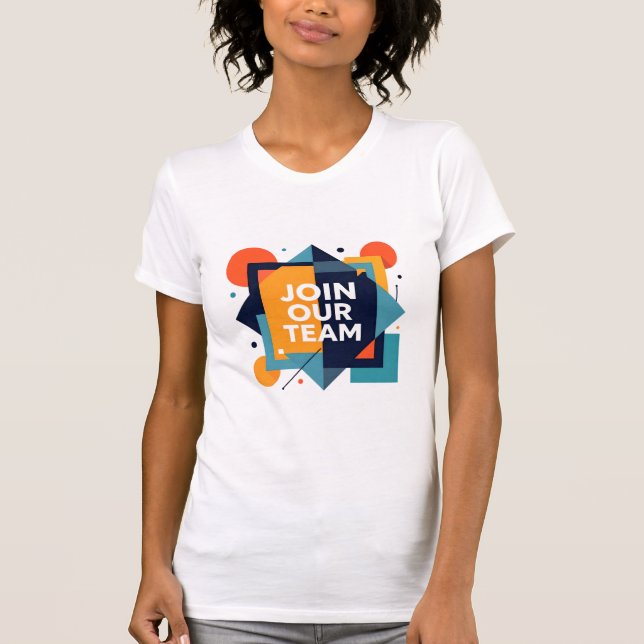Camiseta Geometric Recruitment Graphic – Bold White Text "J (Anverso)