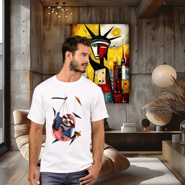 Camiseta Geometric Sloth Abstract Polygon Animal Design (Subido por el creador)