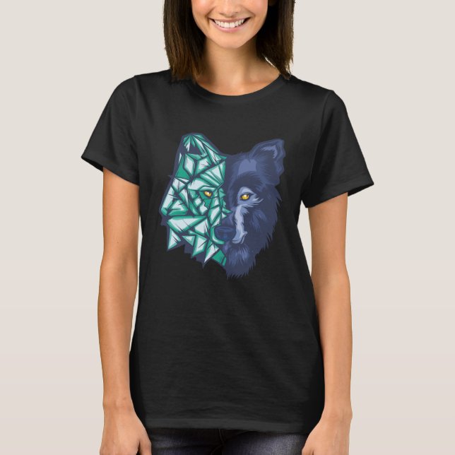 Camiseta Geometric Split Wolf Face (Anverso)