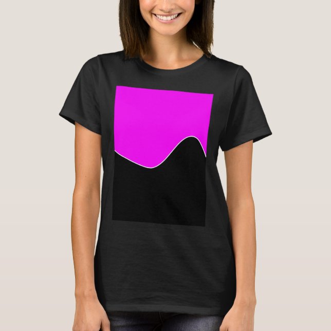 CAMISETA GEOMETRIC TWO TONE PATTERN FUCHSIA AND BLACK (Anverso)