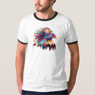 Camiseta Geométrica Cabeza de águila calva Prismática Pop A