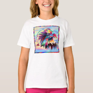 Camiseta Geométrica Cabeza de águila calva Prismática Pop A