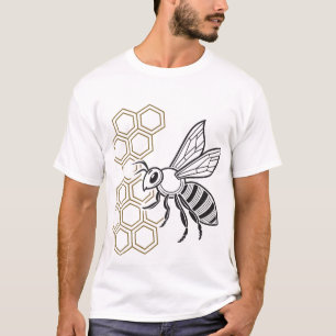 Camiseta Geométrica de Abeja - Salva las Abejas Na