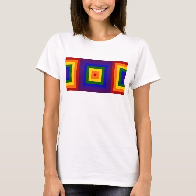 Camiseta geométrica de arco iris (Anverso)