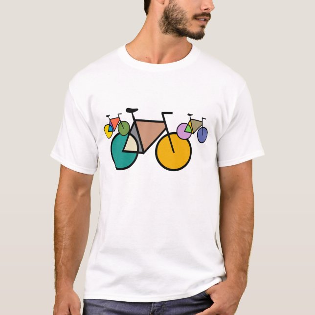 Camiseta geométrica del arte de la bicicleta (Anverso)