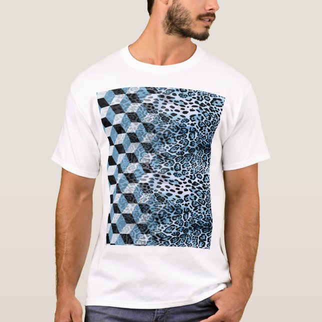 Camiseta Geométrica Leopard, Diseño de Piel Animal. (Anverso)