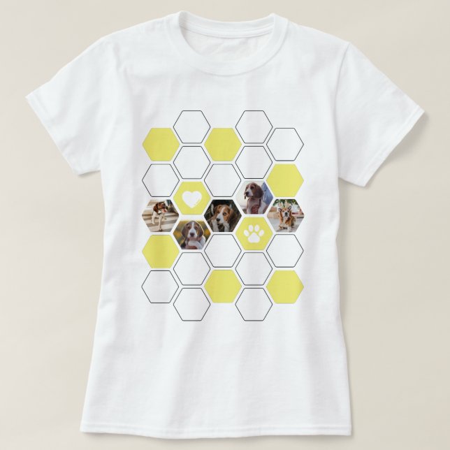 Camiseta Geométrica moderna Me Encanta Las Fotos Amarillas  (Diseño del anverso)