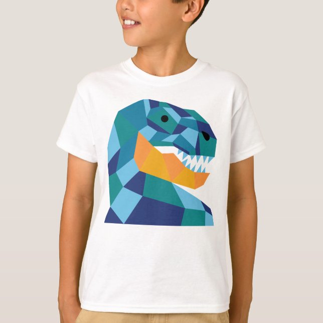 Camiseta geométrica para los niños - T-Rex del (Anverso)