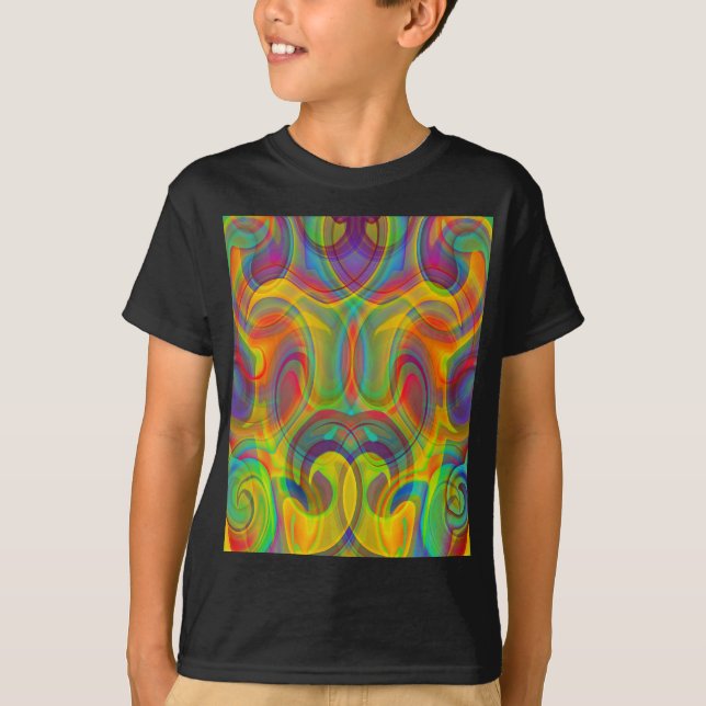 Camiseta GEOMETRICAL SWIRL COLORIDA DE ARTE ABSTRA (Anverso)