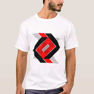 Camiseta Geométrico azul gris rojo negro personalizado simp
