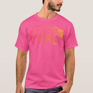 Camiseta Geométrico Bear Tshirt Camping Senderismo Wilderne