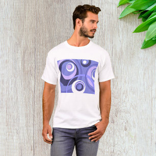 Camiseta Geométrico de mediados de siglo Círculos púrpura A