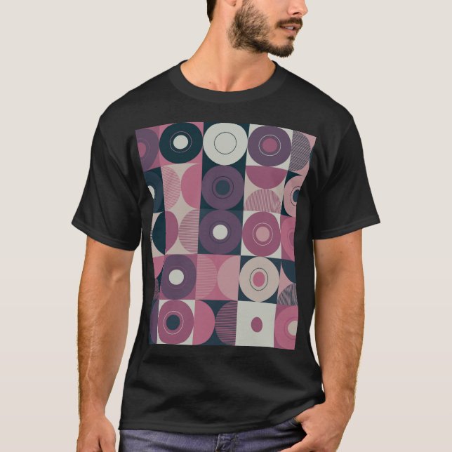 Camiseta Geométrico de mediados de siglo: patrón colorido a (Anverso)