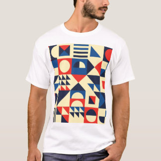 Camiseta Geométrico De Mediano Siglo: Patrón Retro Funky.