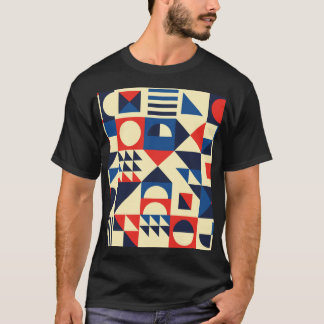 Camiseta Geométrico De Mediano Siglo: Patrón Retro Funky.
