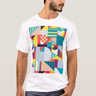 Camiseta Geométrico Decorativo: Patrón Resumen Vintage.