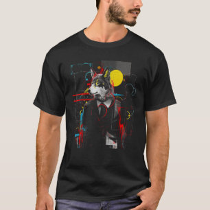 Camiseta Geométrico del lobo, motivo de los animales de art