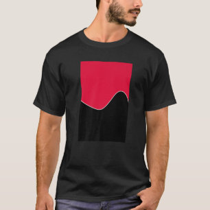 CAMISETA GEOMÉTRICO DOS ONDAS DE DOS TONOS PATRÓN CRIMSON Y