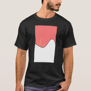 Camiseta Geométrico Dos Patrones De Onda De Tono Pink Y Whi