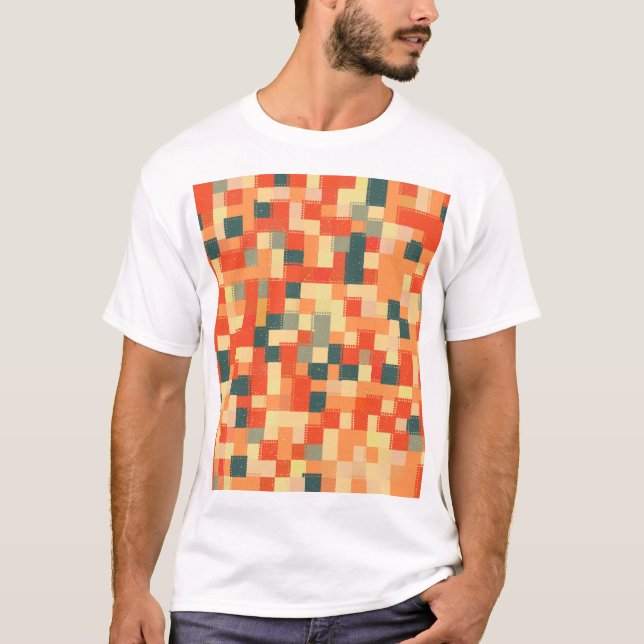 Camiseta Geométrico Grande: Patrón Abstracto Sin Marea. (Anverso)