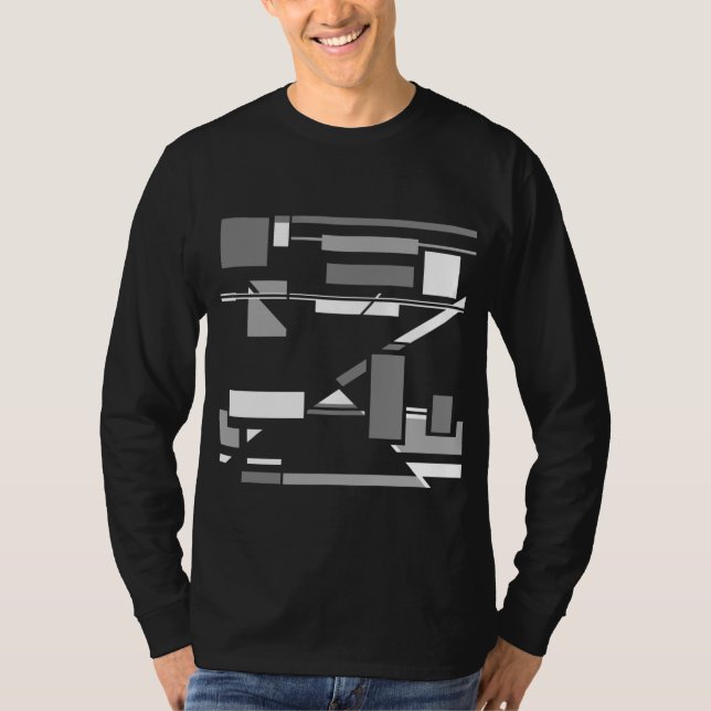 Camiseta Geométrico inspirado en Gris White Art Contemporán (Anverso)