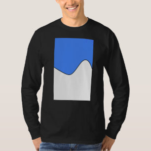 Camiseta Geométrico Patrón De Dos Ondas De Tono Blueberry Y