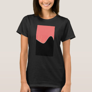 Camiseta Geométrico Patrón De Dos Ondas De Tono Pink Y Bla