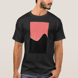 Camiseta Geométrico Patrón De Dos Ondas De Tono Pink Y Bla