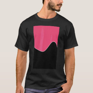 Camiseta Geométrico Patrón De Onda De Dos Tonos Rosa Oscuro