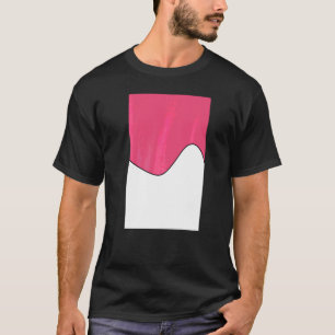 Camiseta Geométrico Patrón De Onda De Dos Tonos Rosa Oscuro