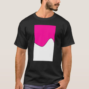 Camiseta Geométrico Patrón De Onda De Dos Tonos Rosa Profun