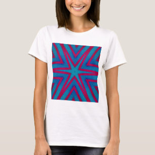 Camiseta Geométrico rojo y azul de estrella