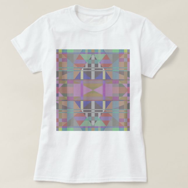 Camiseta Geométrico rosa púrpura verde (Diseño del anverso)