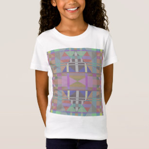 Camiseta Geométrico rosa púrpura verde