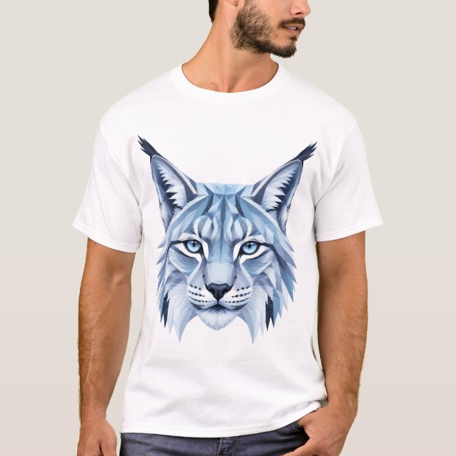 Camiseta Geometrischer Luchs Im Polygon-Stil (Anverso)