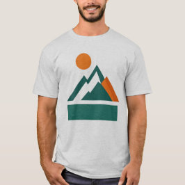Camiseta Geometry Shape Mountain Sunset