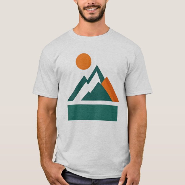 Camiseta Geometry Shape Mountain Sunset T-Shirt (Anverso)