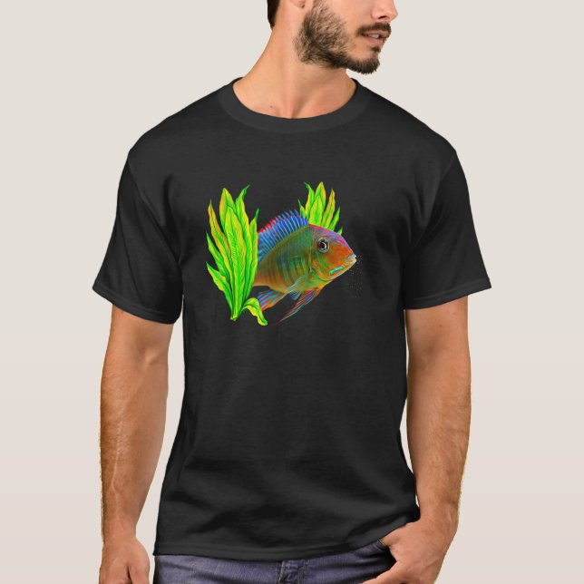 Camiseta Geophagus Eartheater Cichlid Aquarium Keepers Fish (Anverso)