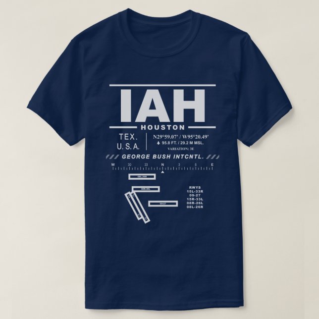 Camiseta George Bush Intercontinental Airport IAH T-Shirt (Diseño del anverso)