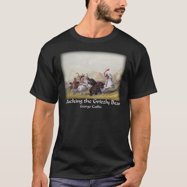 Camiseta George Catlin - atacar al oso grizzly (Anverso)