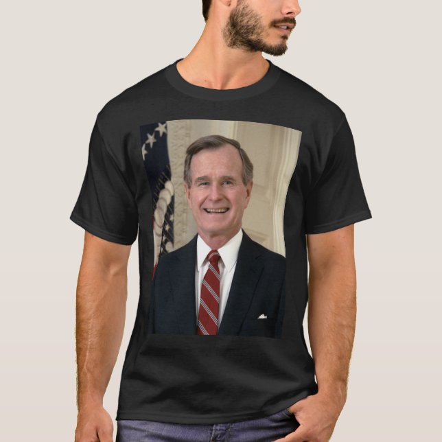Camiseta George HW Bush Retrato Presidencial Clásico T-Shir (Anverso)