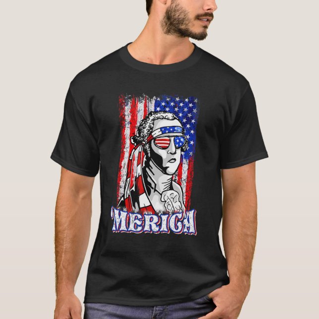 Camiseta George Sloshington Washington Merica 4 De Julio U (Anverso)