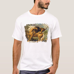 Camiseta George Stubbs  Un león atacando un caballo, c.176