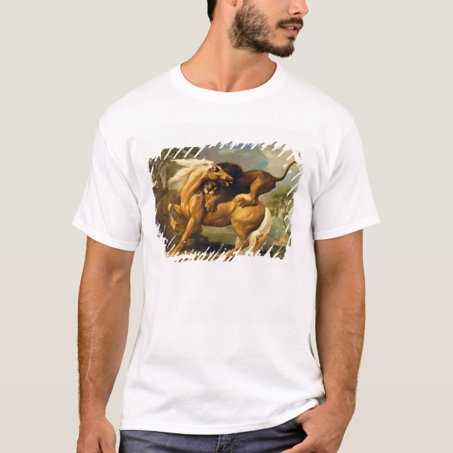 Camiseta George Stubbs| Un león atacando un caballo, c.1762 (Anverso)