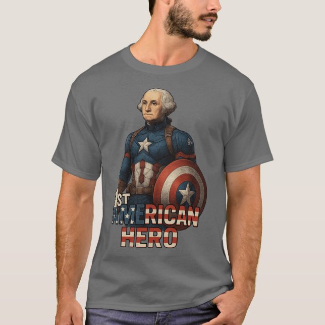 Camiseta George Washington 1er héroe americano (Anverso)