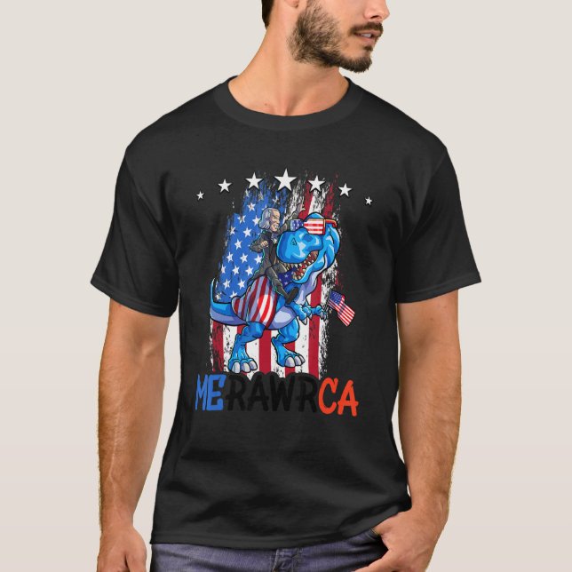 Camiseta George Washington 4 De Julio Dino Boys Hombres Ame (Anverso)