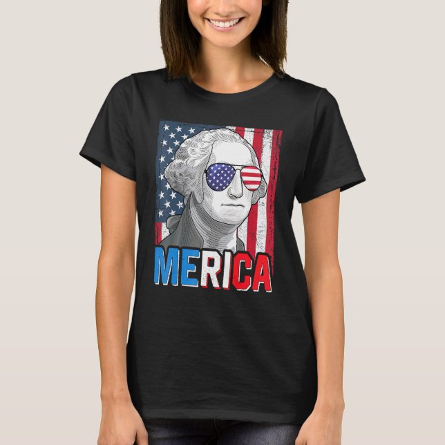 Camiseta George Washington, 4 De Julio En El Mundo De Los M (Anverso)