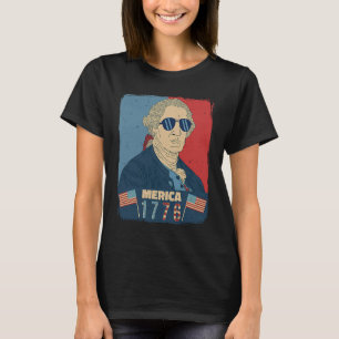Camiseta George Washington 4 de julio gafas de sol de la ba