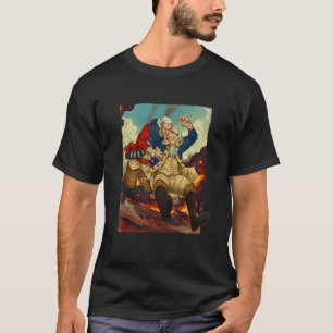 Camiseta George Washington 4 de julio Lucha de Camisas en l