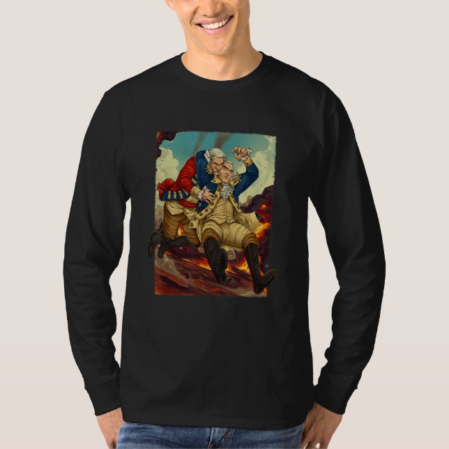 Camiseta George Washington 4th of July Shirt Wrestling Redc (Anverso)